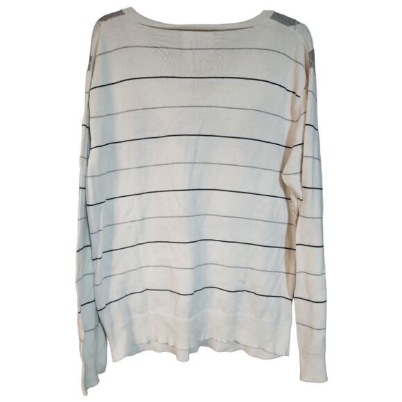 BKE Buckle Men's Argle Sweater White, Black and Gray V-neck Pullover XXL - Picture 2 of 6